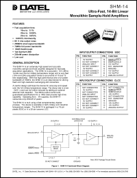 SHM-14LM datasheet: Ultra-fast, 14-bit linear monolithic sample-hold amplifier SHM-14LM