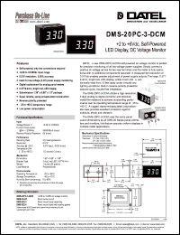 DMS-20PC-3-DCM datasheet: 2V to 6V Self-powered, LED display, DC voltage monitor DMS-20PC-3-DCM