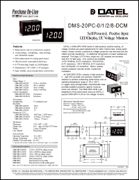 DMS-20PC-0-DCM datasheet: Self-powered, LED display, DC voltage monitor DMS-20PC-0-DCM