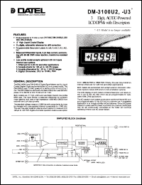 DM-3100U2-1 datasheet:  3 1/2 digit, AC/DC-powered LCD digital panel meter DM-3100U2-1