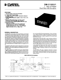 DM-3100U1-1 datasheet:  3 1/2 digit, LCD digital panel meter DM-3100U1-1