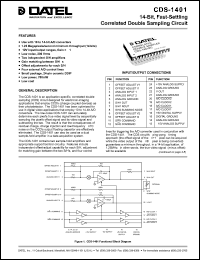 CDS-1401MM datasheet: 14-bit, fast-settling correlated double sampling circuit CDS-1401MM