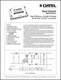 BPB-5/4-Q12 datasheet: 5V   25-40W, dual output DC/DC converter BPB-5/4-Q12