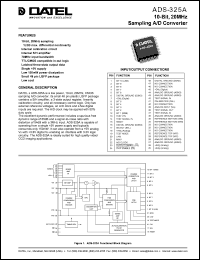 ADS-325A datasheet: 10-Bit,20MHz,  sampling  A/D converter ADS-325A