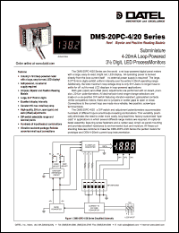 DMS-20PC-4/20S datasheet: Subminiature 4-20mA loop-powered 3 1/2 digit, LED processmonitor DMS-20PC-4/20S