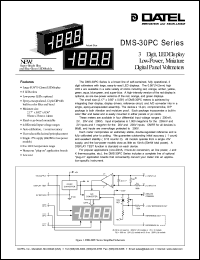 DMS-30PC-0-RH datasheet: 200mV  3 1/2 digit, LED display low-power, miniature digital panel voltmeter DMS-30PC-0-RH