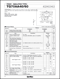 TG70AA40 datasheet: 400V triac (isolated type) TG70AA40