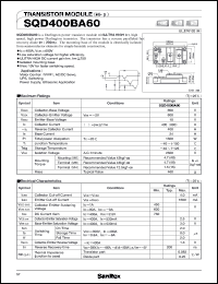 SQD400BA60 datasheet: 600V transistor module SQD400BA60