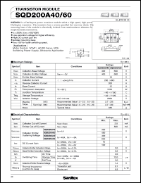 SQD200A60 datasheet: 600V transistor module SQD200A60