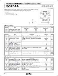 SG25AA40 datasheet: 400V thyristor module (isolated mold type) SG25AA40