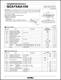 QCA75AA100 datasheet: 1000V transistor module QCA75AA100