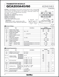 QCA200A40 datasheet: 400V transistor module QCA200A40