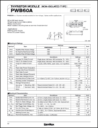 PWB60A30 datasheet: 300V Thyristor module (non-isolated type) PWB60A30