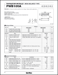 PWB100A30 datasheet: 300V Thyristor module (non-isolated type) PWB100A30