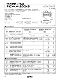 PK200HB120 datasheet: 1200V Thyristor module PK200HB120