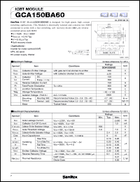 GCA150BA60 datasheet: 600V IGBT module GCA150BA60