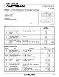 GAE75BA60 datasheet: 600V IGBT module GAE75BA60