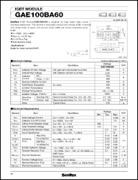 GAE100BA60 datasheet: 600V IGBT module GAE100BA60