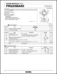 FRG25BA60 datasheet: 600V diode module FRG25BA60