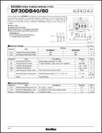 DF30DB80 datasheet: 400V diode (three phase bridge type) DF30DB80