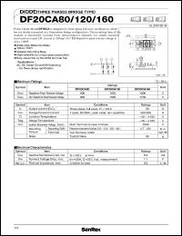 DF20CA120 datasheet: 1200V diode (three phase bridge type) DF20CA120