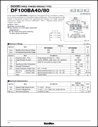 DF100BA40 datasheet: 400V diode (three phase bridge type) DF100BA40