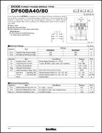 DF60BA80 datasheet: 800V diode (three phase bridge type) DF60BA80