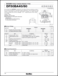 DF50BA40 datasheet: 400V diode (three phase bridge type) DF50BA40