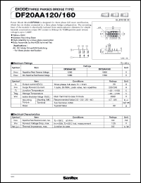 DF20AA120 datasheet: 1200V diode (three phase bridge type) DF20AA120