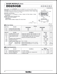 DD250GB80 datasheet: 800V diode module DD250GB80