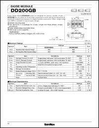 DD200GB80 datasheet: 800V diode module DD200GB80