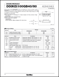 DD100GB80 datasheet: 800V diode module DD100GB80