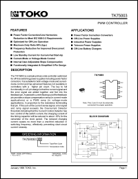 TK75003DIMG datasheet: PWM controller TK75003DIMG