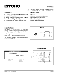 TK70203MTL datasheet: 1.03V regulator with on/off switch TK70203MTL