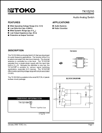 TK15210MTL datasheet: Audio analog switch TK15210MTL