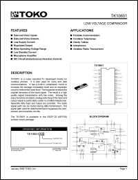 TK10651MTL datasheet: Low voltage compandor TK10651MTL