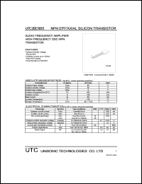 UTC2SC1815 datasheet: NPN epitaxial silicon transistor UTC2SC1815