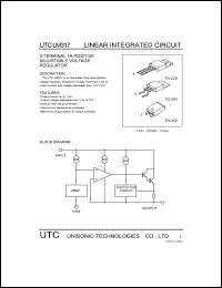 UTCLM317 datasheet: 3-terminal 1A positive adjustable voltage regulator UTCLM317