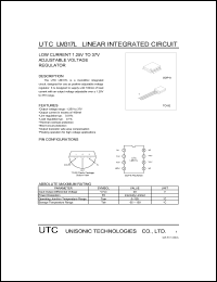 UTCLM317L datasheet: Low current 1.25V to 37V adjustable voltage regulator UTCLM317L