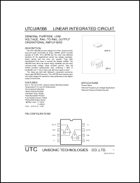 UTCLMV358 datasheet: General purpose, low voltage, rail-to-rail output operational amplifier UTCLMV358