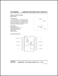 UTCM2100 datasheet: Single operational amplifier UTCM2100