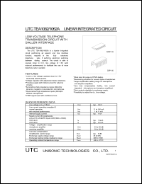 UTCTEA1062 datasheet: Low voltage telephone transmission circuit with dialler interface UTCTEA1062