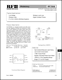 RF2506PCBA datasheet: VHF/UHF VCO/high-isolation buffer amplifier RF2506PCBA