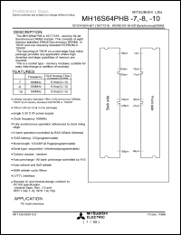 MH8S64PHB-7 datasheet: 1073741824-bit synchronous DRAM MH8S64PHB-7