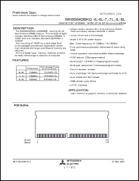 MH8S64DBKG-8 datasheet: 536870912-bit synchronous DRAM MH8S64DBKG-8
