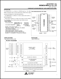 M5M5V4R01J-15 datasheet: 4194304-bit (4194304-word by 1-bit) CMOS static RAM M5M5V4R01J-15