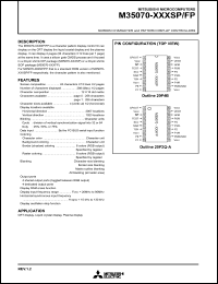 M35070-XXXSP datasheet: Screen character & pattern display controller M35070-XXXSP