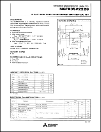 MGFK35V2228 datasheet: 12.2-12.8GHz band 3W internally matched GaAs fet MGFK35V2228