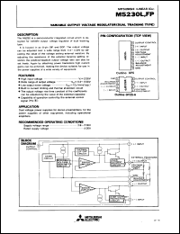 M5230FP datasheet: Variable output voltage regulator (dual tracking type) M5230FP