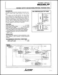 M5230L datasheet: Variable output voltage regulator (dual tracking type) M5230L